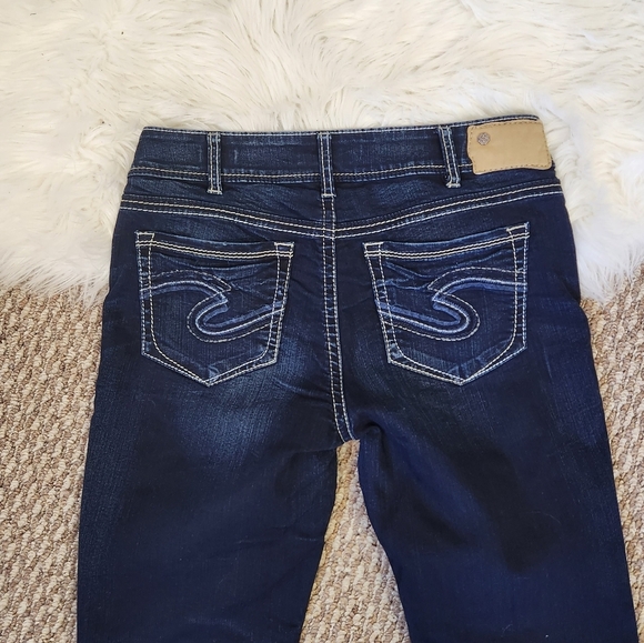 Silver Jeans Suki Mid Slim Jean Dark Wash Short Petite Stretchy Basic Denim - Picture 4 of 12